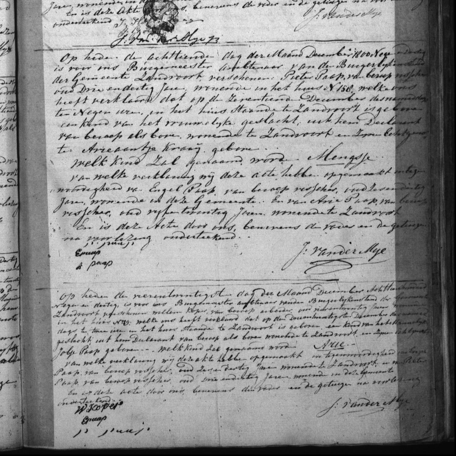 Civil registry of births, Zandvoort, 1839, records 48-50