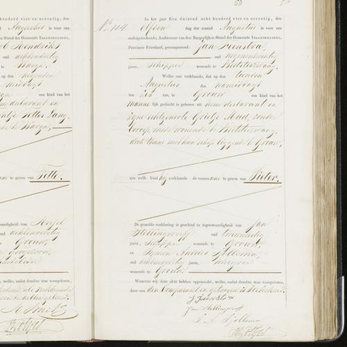 Civil registry of births, Idaarderadeel, 1874, records 103-104