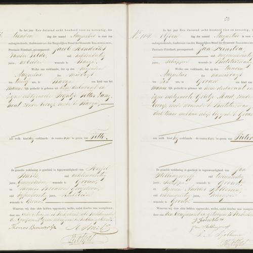 Civil registry of births, Idaarderadeel, 1874, records 103-104