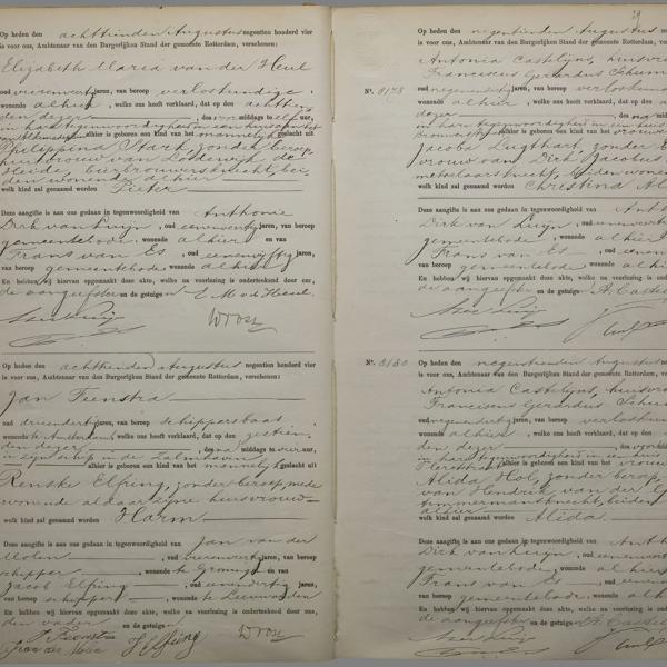 Civil registry of births, Rechtbank Rotterdam, 1904, records 8174-8180 (even)
