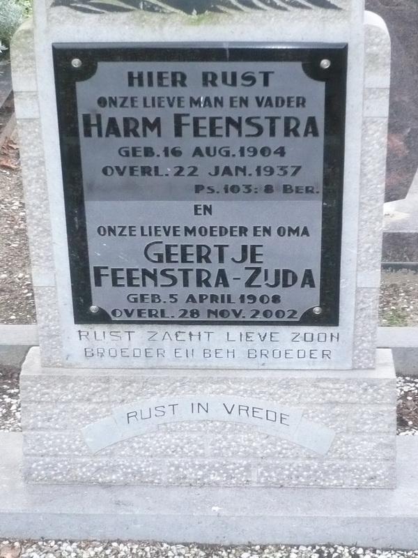 Grave of Harm Feenstra & Geertje Zijda