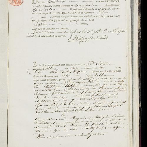 Civil registry of marriages, Blija, 1814, record 1