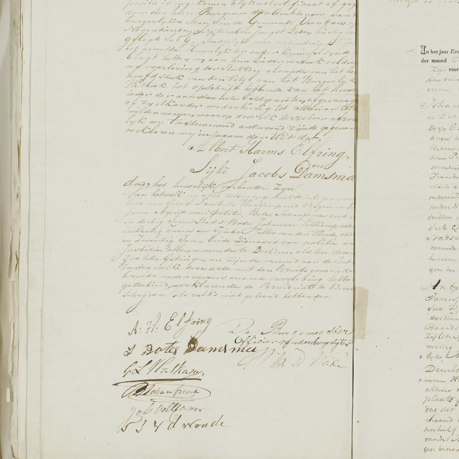 Civil registry of marriages, Dokkum, 1835, records 29-30