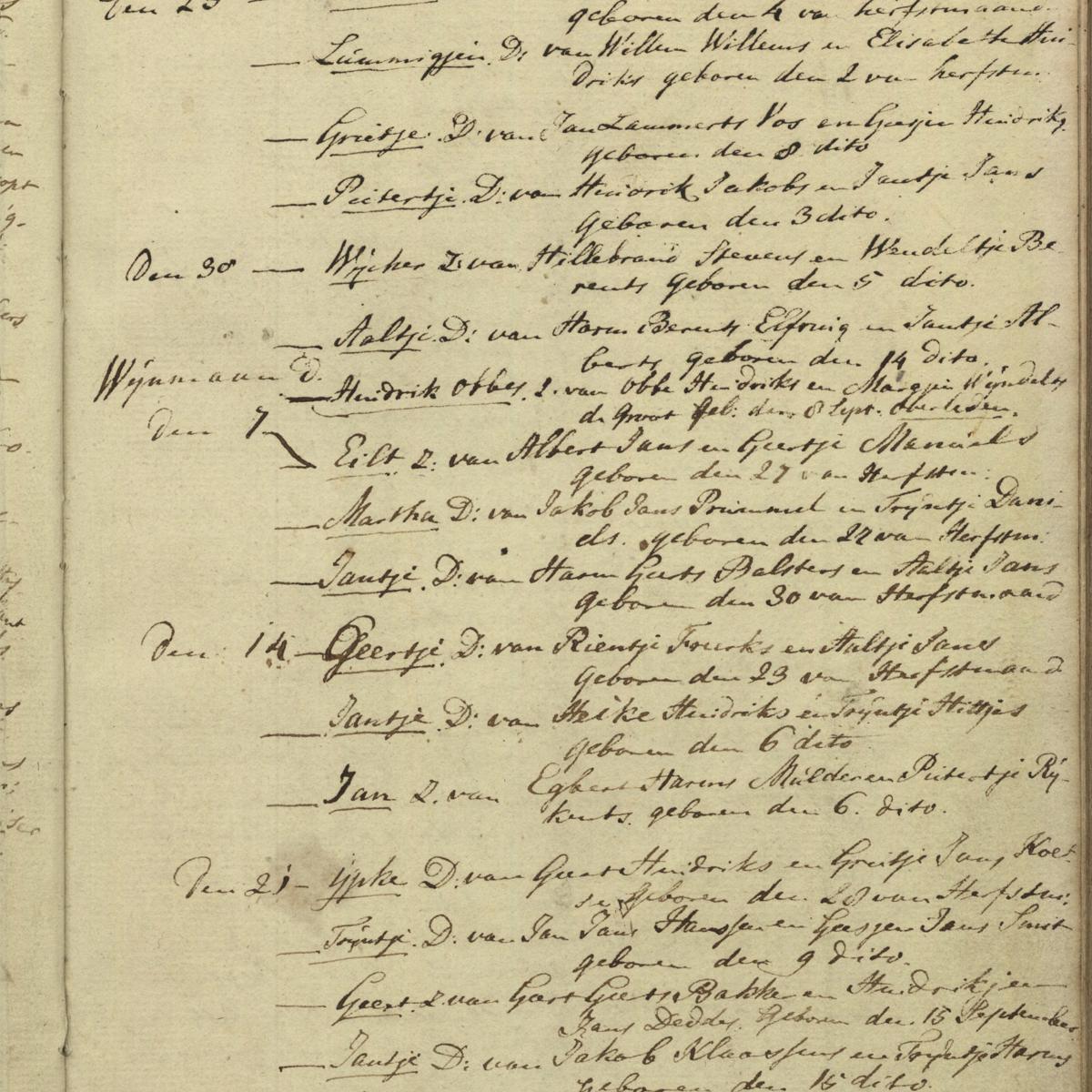 Baptisms, Kerkelijke Gemeente Veendam, 1810-09-09 until 1810-10-21