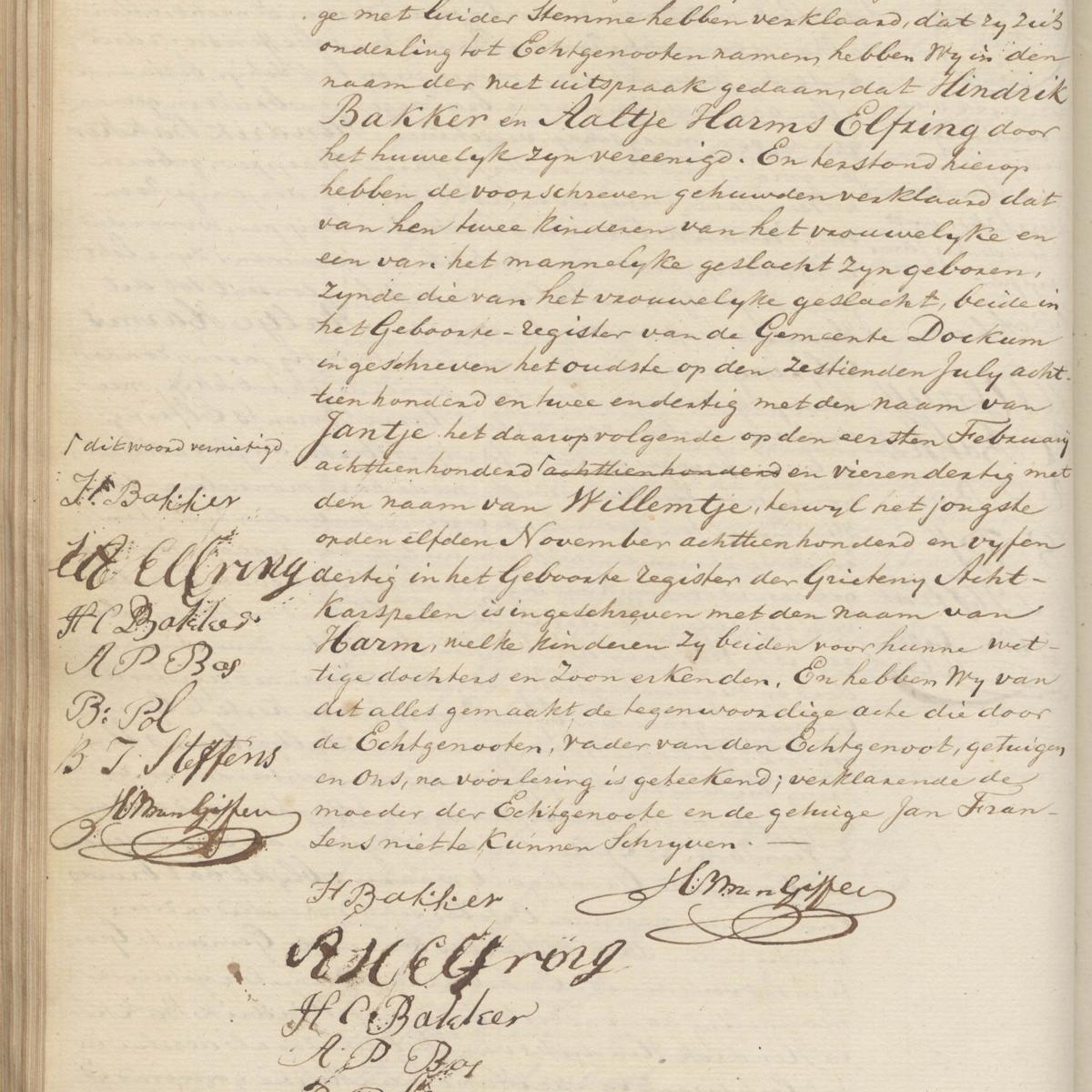 Civil registry of marriages, Groningen, 1836, record 232, page 2