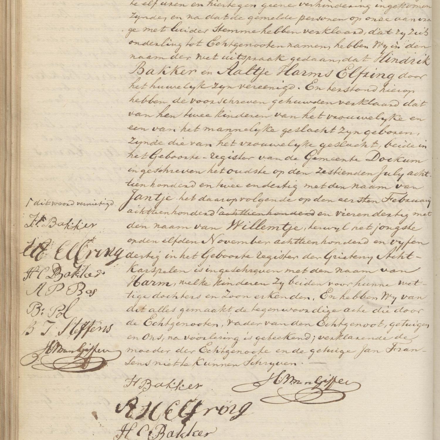 Civil registry of marriages, Groningen, 1836, record 232, page 2