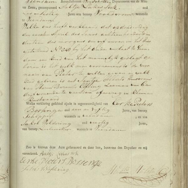 Civil registry of births, Veendam, 1813, record 36