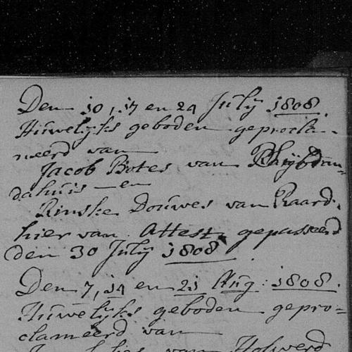 Marriages, Nederlands Hervormde Kerk, Rinsumageest, 1808-04-17 until 1809-01-08