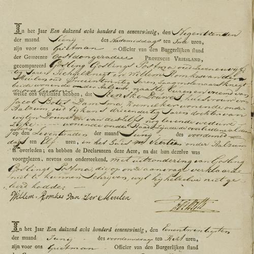 Civil registry of deaths, Oostdongeradeel, 1821, sheet 9