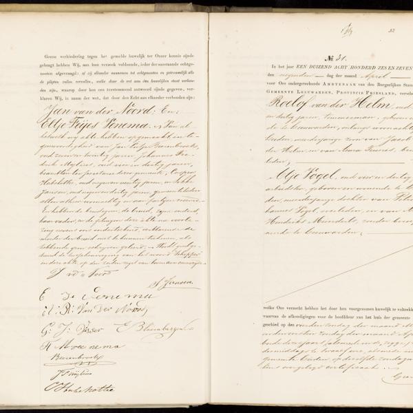 Civil registry of marriages, Leeuwarden, 1876, records 30-31
