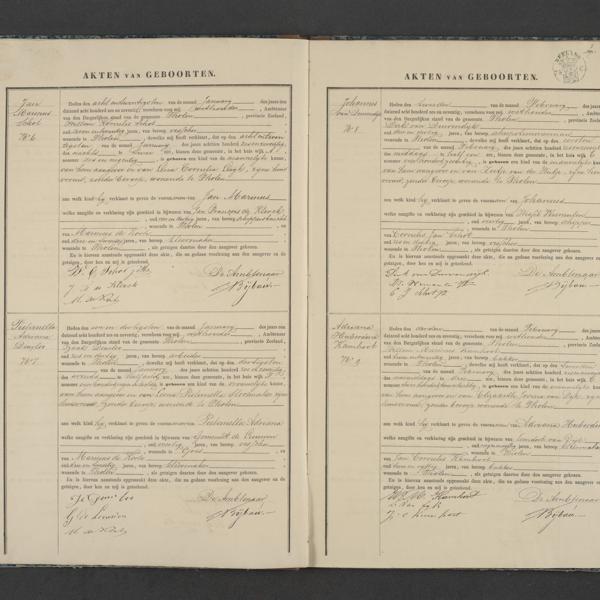 Civl registry of births, Tholen, 1876, records 6-9