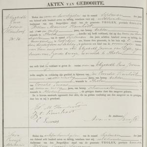 Civil registry of births, Tholen, 1887, records 74-77