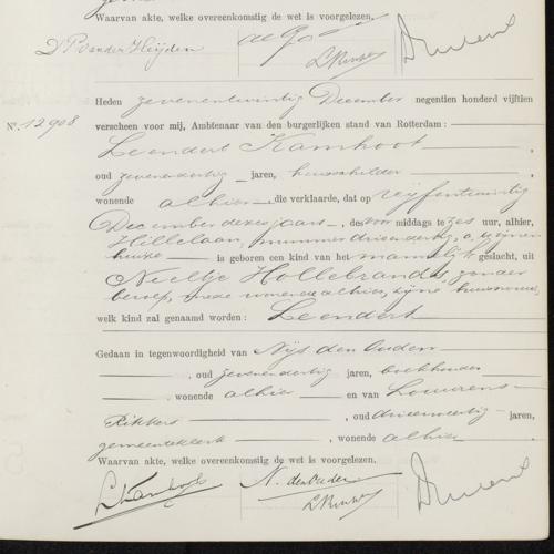 Civil registry of births, Rotterdam, 1915, records 12902-12908 (even)