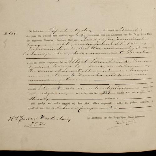 Civil registry of deaths, Deventer, 1859, records 619-622