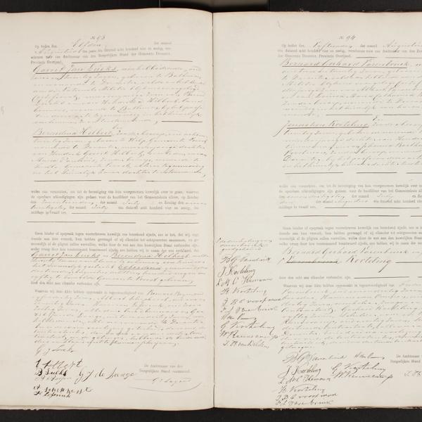 Civil registry of marriages, Deventer, 1864, records 93-94