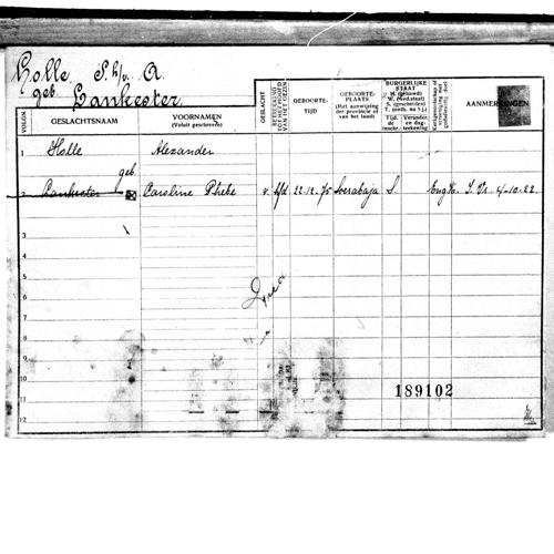 Population registry, Den Haag, 0354-01.0513 (left)