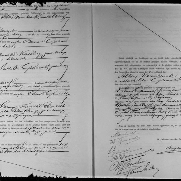 Civil registry of marriages, Nijmegen, 1896, record 38