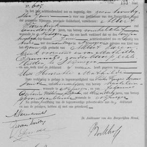 Civil registry of births, Nijmegen, 1896, records 605-608