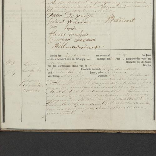 Civil registry of marriages, Veere, 1826, records 4-5