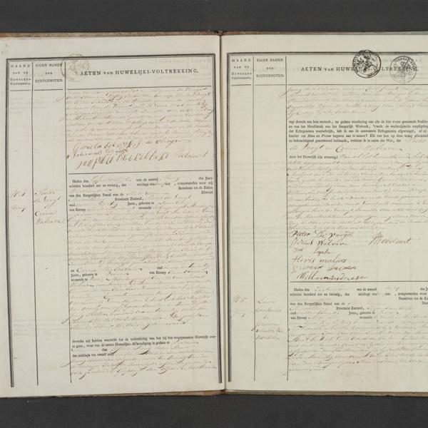 Civil registry of marriages, Veere, 1826, records 4-5