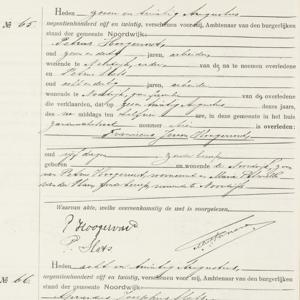 Civil registry of deaths, Noordwijk, 1925, records 65-68