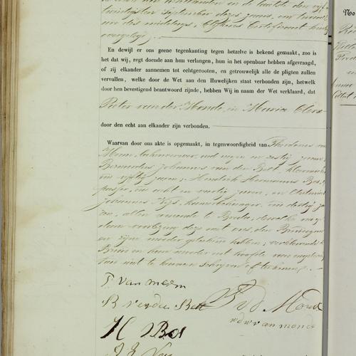 Civil registry of marriages, Breda, 1859, record 75, left page