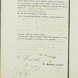 Civil registry of marriages, Ginneken en Bavel, 1857, record 2, left page