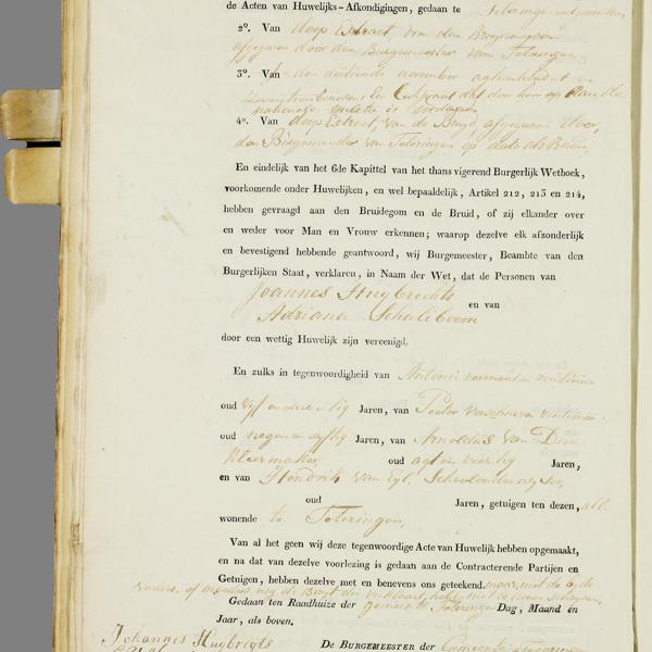 Civil registry of marriages, Teteringen,1817, record 5, left page