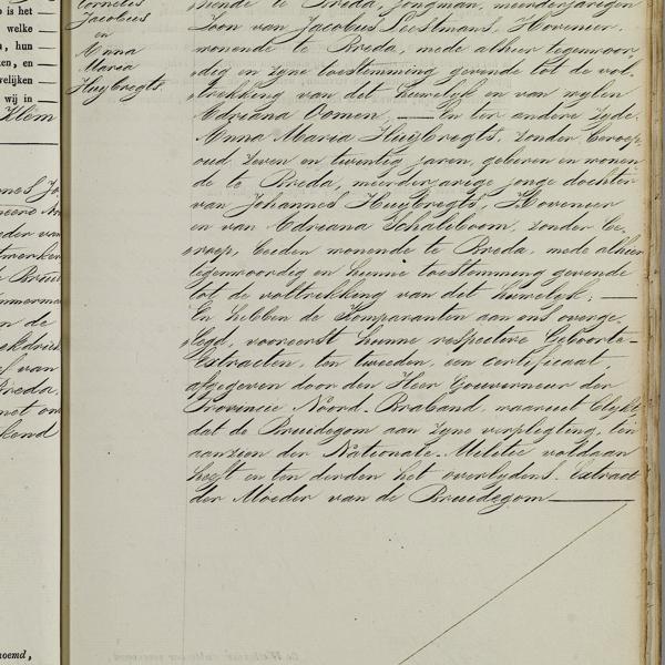 Civil registry of marriages, Breda, 1846, record 74, right page