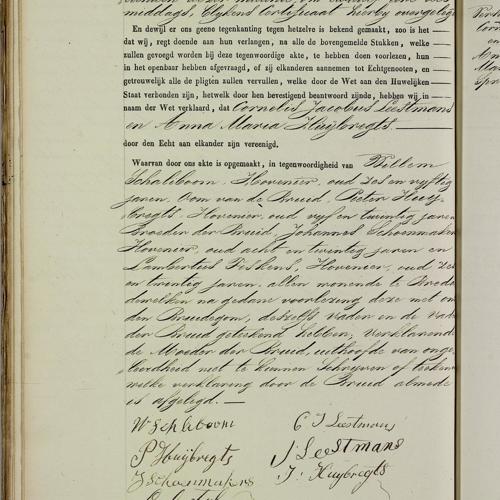 Civil registry of marriages, Breda, 1846, record 74, left page