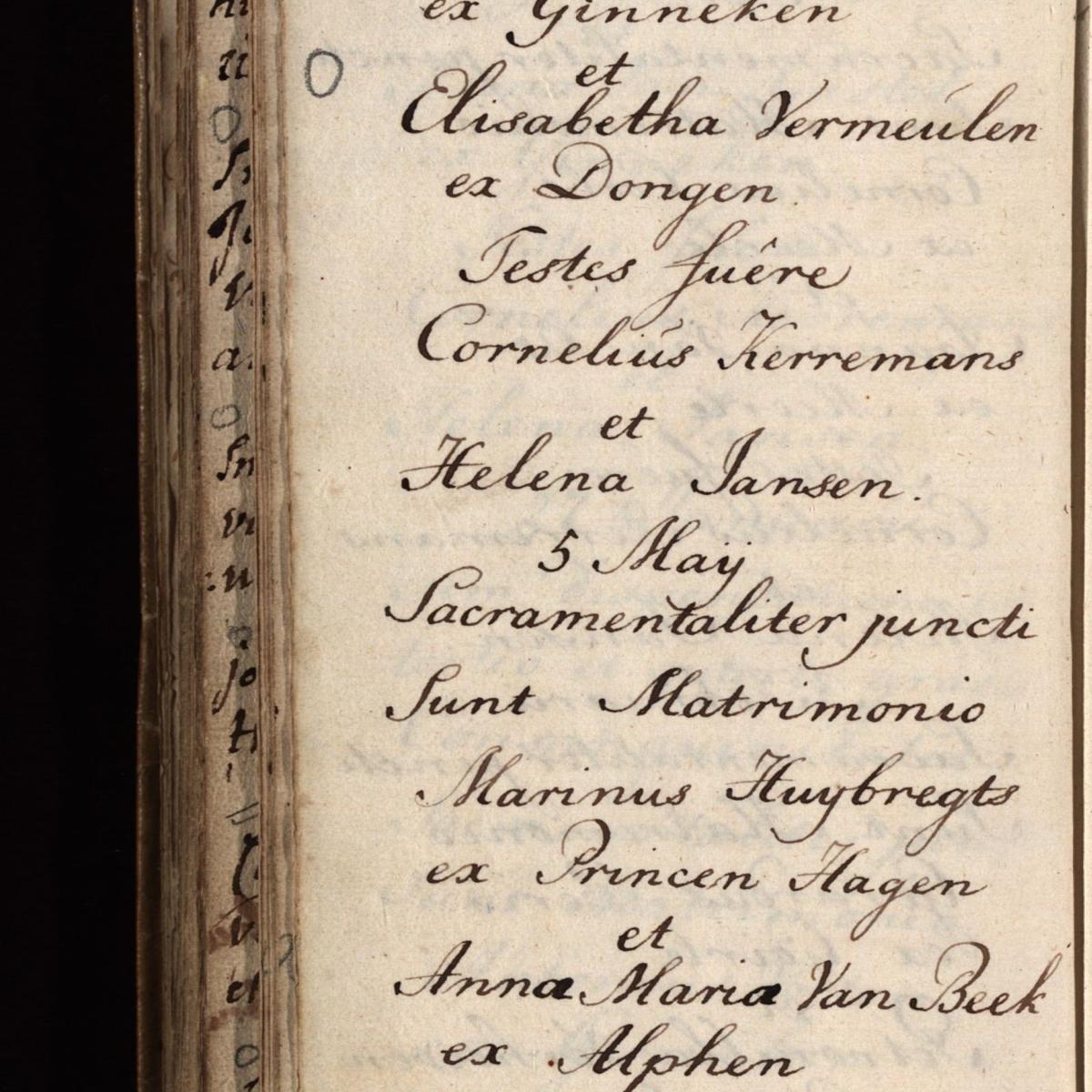 Registry of marriages, Roman Catholic church, Ginneken, 1793, sheet 72v
