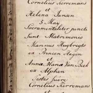 Registry of marriages, Roman Catholic church, Ginneken, 1793, sheet 72v