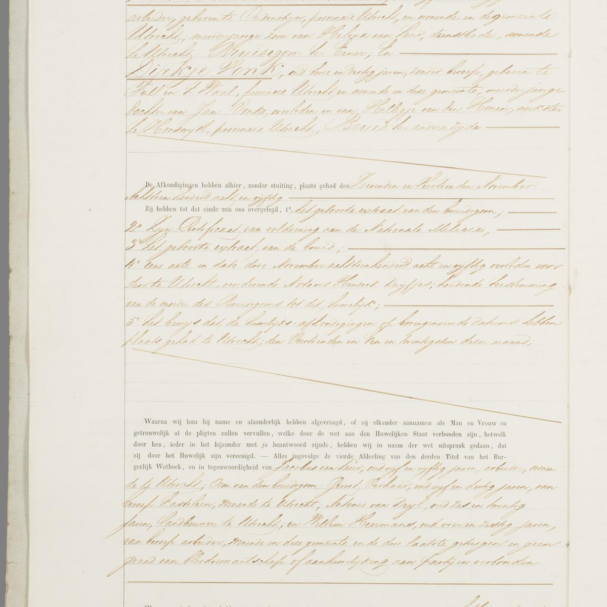 Civil registry of marriages, Maartensdijk, 1858, record 14