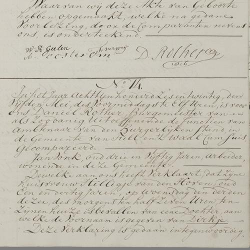 Civil registry of births, Tull en 't Waal, 1826, records 13-14