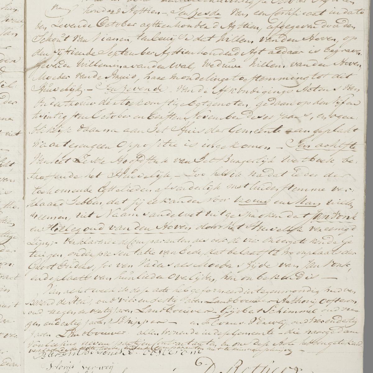Civil registry of marriages, Tull en 't Waal, 1818, record 4-end