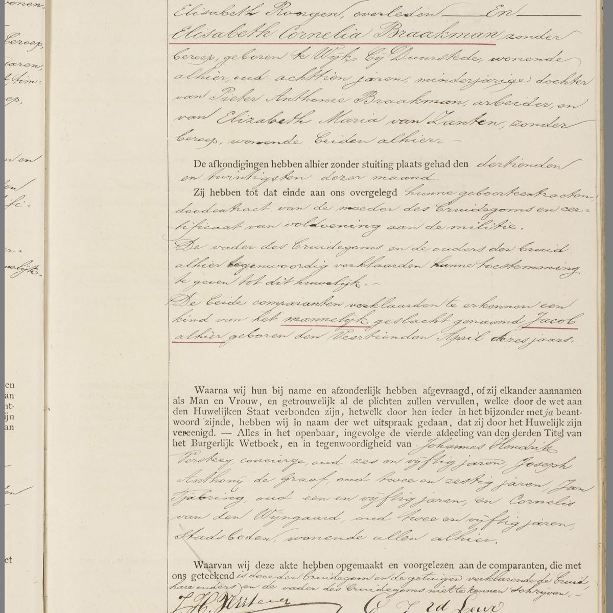Civil registry of marriages, Utrecht, 1891, record 591