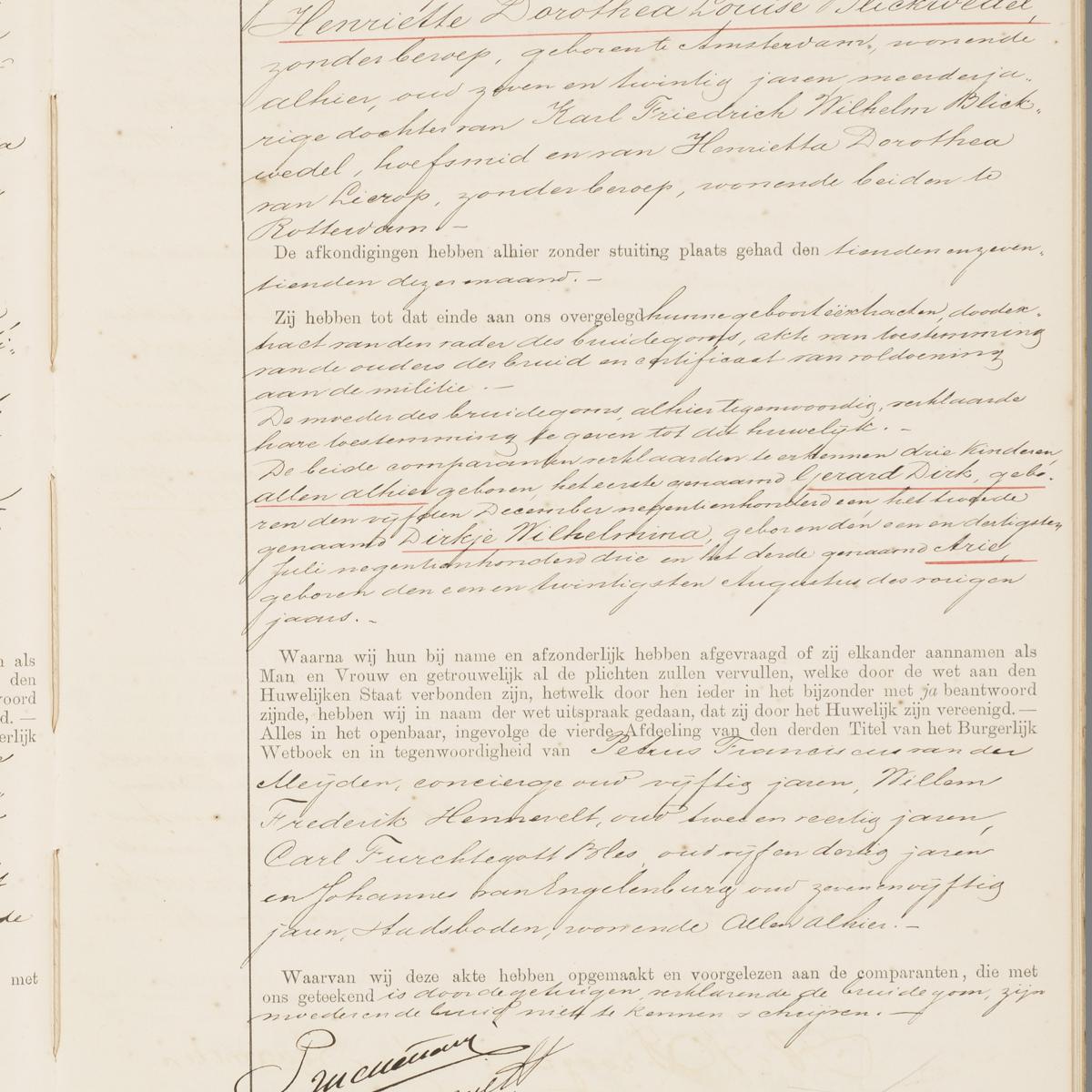 Civil registry of marriages, Utrecht, 1906, record 361
