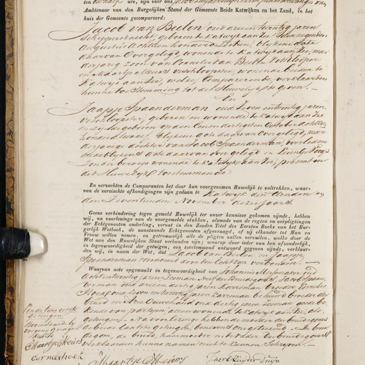 Civil registry of marriages, Katwijk, 1839, record 32