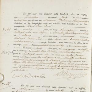 Civil registry of deaths, Katwijk, 1854, records 80-81