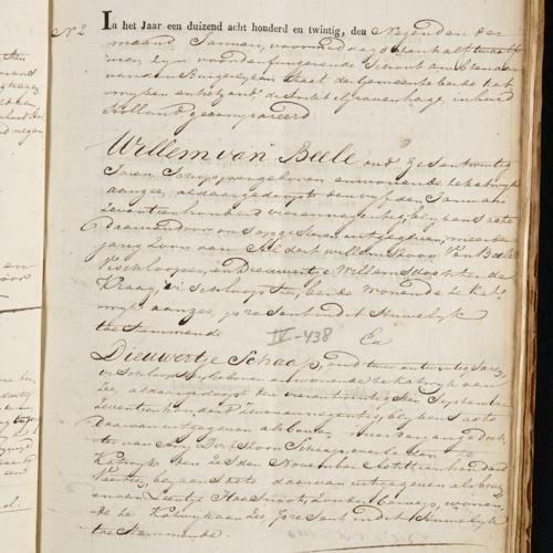 Civil registry of marriages, Katwijk, 1820, record 2, first page