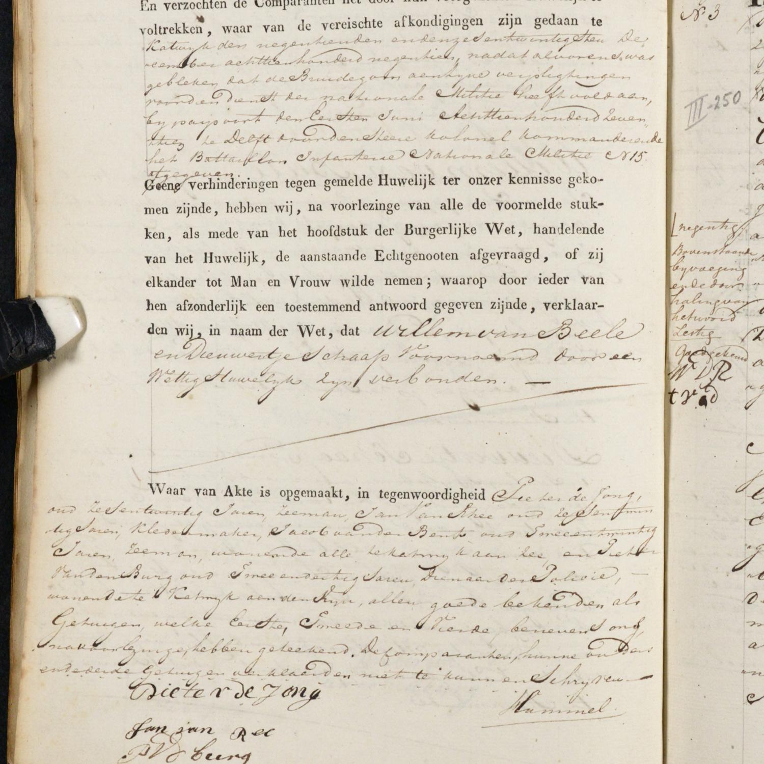 Civil registry of marriages, Katwijk, 1820, record 2, second page